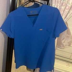 figs scrub top size small royal blue women
